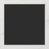 Eenvoudig zwart noir monogram bruiloft receptie menu (Achterkant)