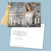 Eenvoudig zwart ombre foto Afstuderen dank u Briefkaart