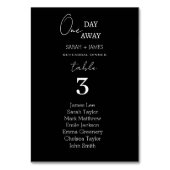 Eenvoudig zwart op een dag weg bruiloft zitgrafiek kaart (Achterkant)