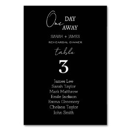 Eenvoudig zwart op een dag weg bruiloft zitgrafiek kaart