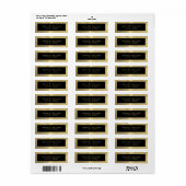 Eenvoudig zwart op goud etiket (Full Sheet)