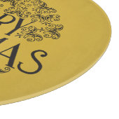 Eenvoudig zwart op goud Vrolijk kerstfeest | Glas Snijplank (Hoek)