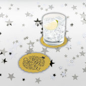 Eenvoudig zwart op goud Vrolijk kerstfeest | Kartonnen Onderzetters