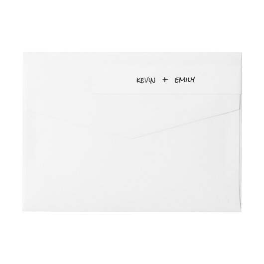 Eenvoudig zwart op wit modern Casual Script Wedden (Achterkant)