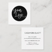 Eenvoudig zwart op wit Voeg je eigen Logo toe Vierkante Visitekaartje (Voorkant / Achterkant)