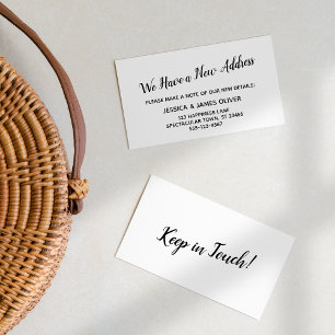 Eenvoudig zwart op wit We hebben een nieuwe Kaart  Visitekaartje