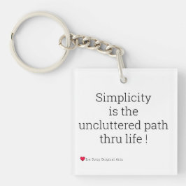 Eenvoudig zwart op witte Sleutelhanger