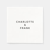 Eenvoudig zwart paar namen bruiloft servet (Voorkant)