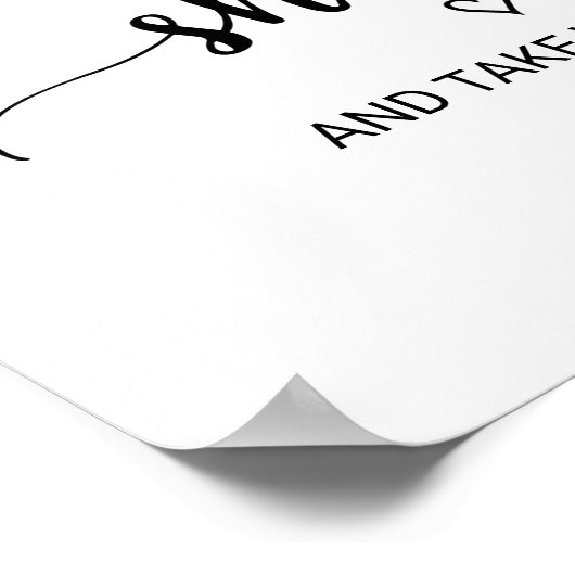 Eenvoudig zwart, pak een schotel en pak je zitje poster (Hoek)