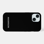 Eenvoudig Zwart Persoonlijk Gegraveerd iPhone 15 Case (Achterkant horizontaal)