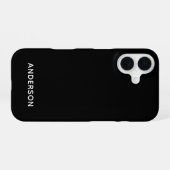 Eenvoudig Zwart Persoonlijk Gegraveerd iPhone 16 Hoesje (Achterkant horizontaal)