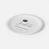 Eenvoudig zwart Pet script middelbare school Afstu Papieren Bordje (Gekanteld)