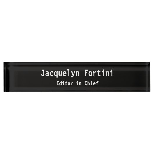 Eenvoudig zwart platte legant, modern naambordje (Voorkant)