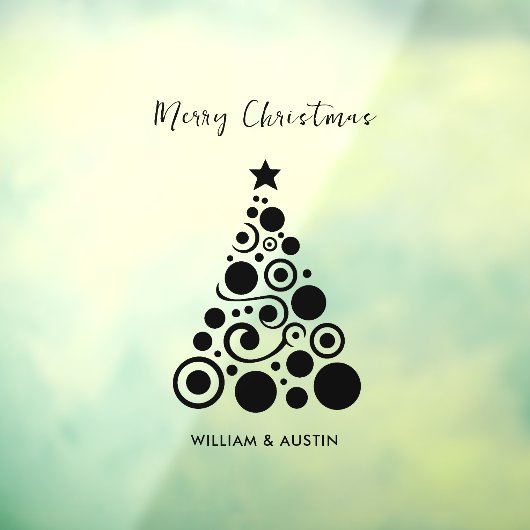 Eenvoudig Zwart Prettig Kerstfeest Zakelijk Kantoo Raamsticker (Vel 3)