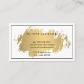 Eenvoudig zwart rand Gold geborsteld Visitekaartje (Achterkant)