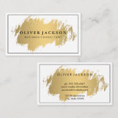 Eenvoudig zwart rand Gold geborsteld Visitekaartje (Voorkant / Achterkant)