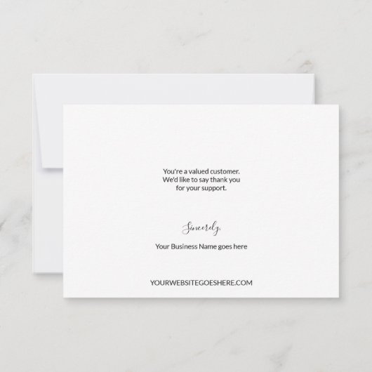 Eenvoudig Zwart Roze Bedrijf Logo Custom Dank u Bedankkaart (Achterkant)