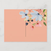 Eenvoudig Zwart Roze Bloemen Bruiloft Save the Dat Briefkaart (Achterkant)