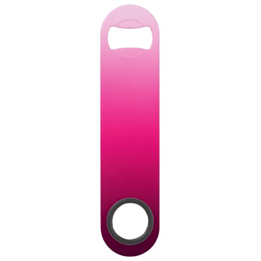 Eenvoudig zwart-roze gradiëntmonogram speed flessenopener (Achterkant)