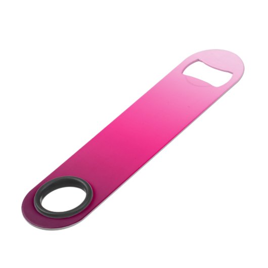 Eenvoudig zwart-roze gradiëntmonogram speed flessenopener (Achterkant Gekanteld)