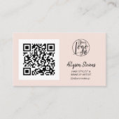 Eenvoudig zwart roze haar make-up foto qcode logo visitekaartje (Voorkant)