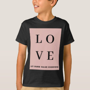 Eenvoudig Zwart Roze Liefde Laat Onze Waardeer Ied T-shirt