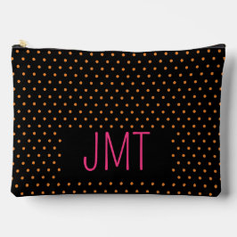 Eenvoudig zwart roze Oranje Stippen monogram Etui