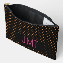 Eenvoudig zwart roze Oranje Stippen monogram Etui