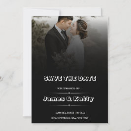 Eenvoudig zwart Save the Date Wedding Invitation Kaart