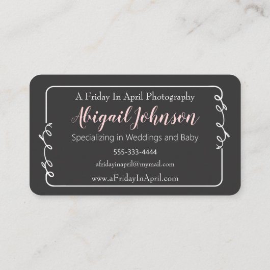 Eenvoudig zwart schoolbord visitekaartje (Achterkant)