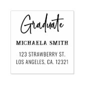 Eenvoudig zwart script Afstuderen retouradres Zelfinktende Stempel (Design)