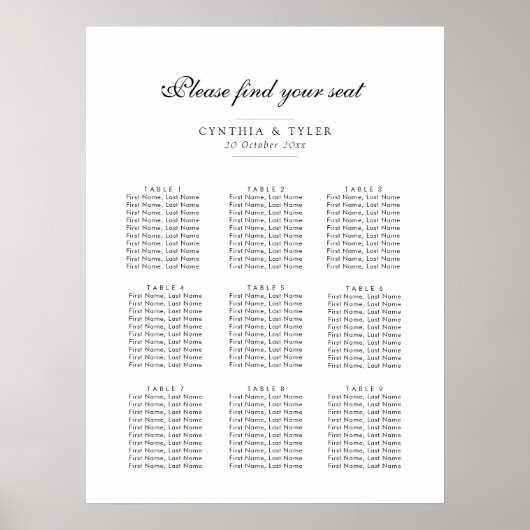 Eenvoudig zwart script-diagram poster (Voorkant)