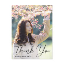 Eenvoudig zwart script foto Afstuderen Dank u