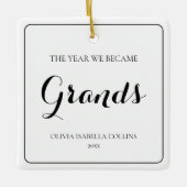 Eenvoudig zwart script grootouders eerste kerst keramisch ornament (Voorkant)