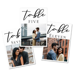 Eenvoudig zwart Script Modern Couple Photo Wedding Kaart