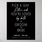 Eenvoudig zwart Script Modern Weddenschap Welkomst Poster (Voorkant)