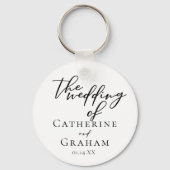 Eenvoudig zwart script moderne formele bruiloft sleutelhanger (Voorkant)