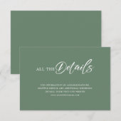 Eenvoudig zwart script op groen lijnmateriaal op p kaart (Voorkant / Achterkant)