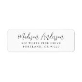 Eenvoudig zwart Script Return-adres Etiket (Voorkant)