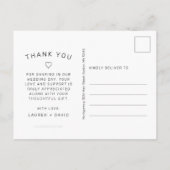 Eenvoudig zwart script trouwfoto Dank u Briefkaart (Achterkant)