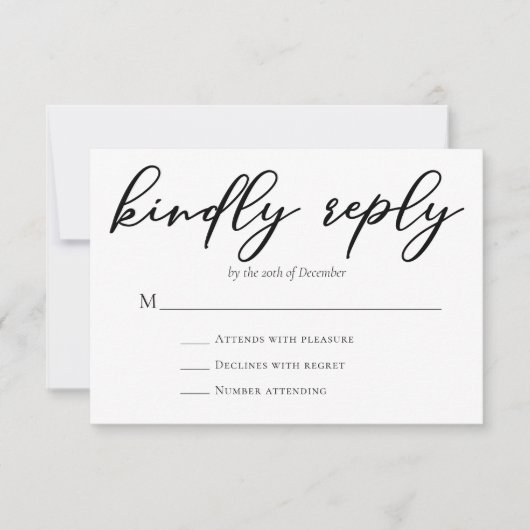 Eenvoudig zwart script vriendelijk antwoord modern (Voorkant)