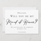 Eenvoudig zwart script zal je mijn dienstmeisje zi kaart (Voorkant)