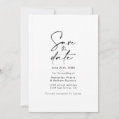 Eenvoudig zwart sparen datum 3 de collage van het  save the date (Achterkant)