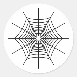 Eenvoudig zwart Spiderweb Vorm Halloween Ronde Sticker