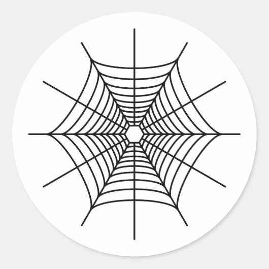 Eenvoudig zwart Spiderweb Vorm Halloween Ronde Sticker (Voorkant)