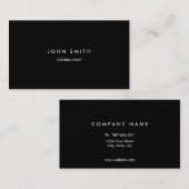 Eenvoudig zwart, tweeslachtig visitekaartje (Voorkant / Achterkant)