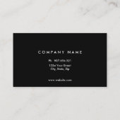 Eenvoudig zwart, tweeslachtig visitekaartje (Achterkant)