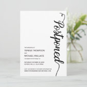 Eenvoudig zwart uitgesteld huwelijksuitstel kaart (Staand voorkant)