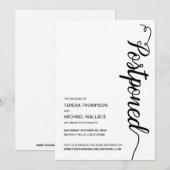 Eenvoudig zwart uitgesteld huwelijksuitstel kaart (Voorkant / Achterkant)