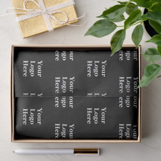 Eenvoudig zwart, uw Logo hier Sjabloon Tissuepapier (Geschenk)